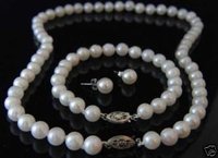 la naturaleza 7-8mm collar de perlas reales pulsera pendiente (China (continental))