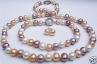 7-8mm collar de perlas cultivadas 18 "brazalete pendientes (China (continental))