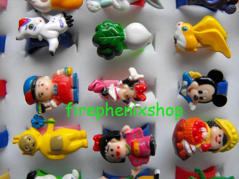 Free shipping Wholesale mix lot 20pcs cartoon children's kid's rings 