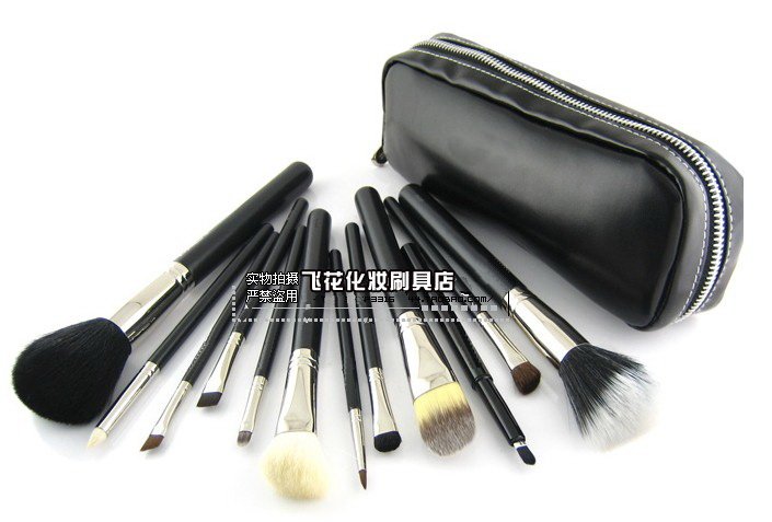 New professional 12 pieces makeup brush set+ Pouch (50 pcs/lot