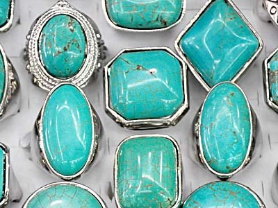 Free shipping wholesale mix lots turquoise silver tone ring jewelry rings