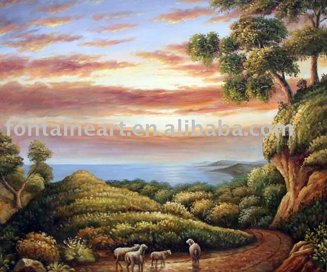 ocean sunset paintings. Buy Trees Oil Painting,