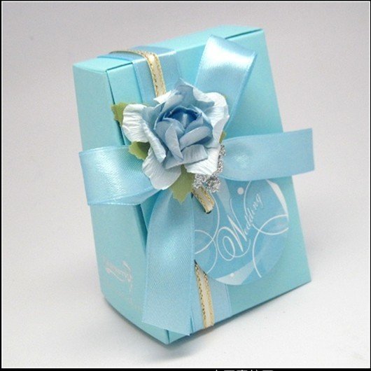Wedding gift box 100pcs candy bag blue color candy box gift boxNH055