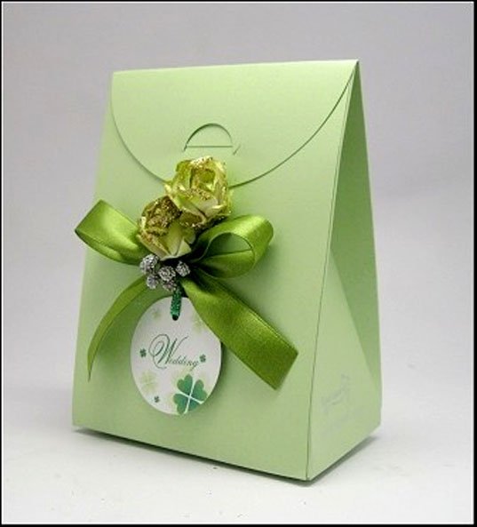 Wedding gift box big size 100pcs per lot candy bag green color candy box 