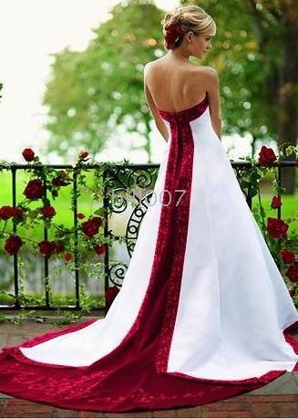 wedding dresses with color accents. Dress color  white or ivory