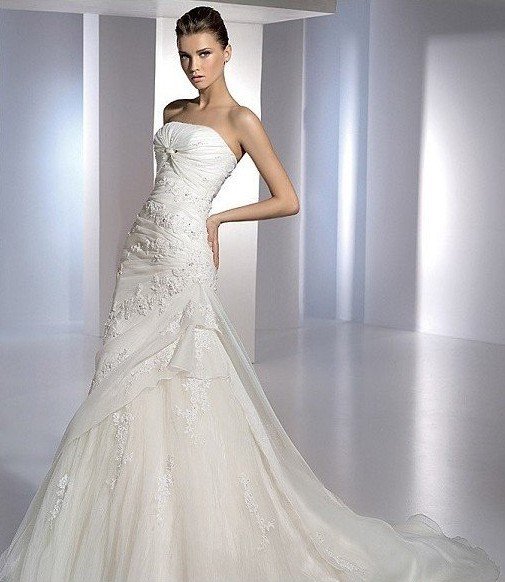 Free shipping aline backless wedding dress evening gown popular party 