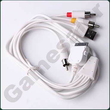 AV Cable+USB Charger for iPhone 3G ipod touch Nano #9657