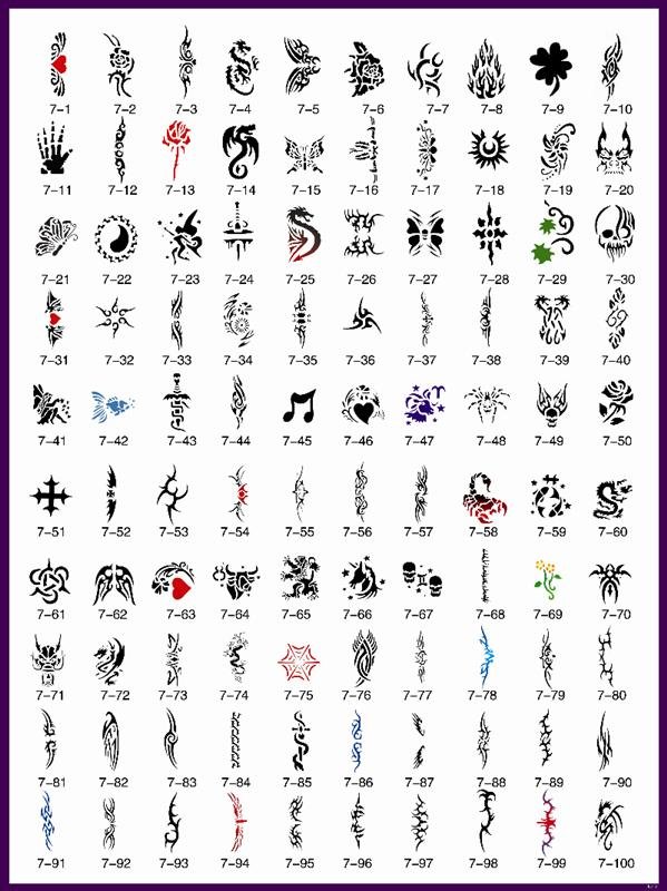Wholesale FREE SHIPPING100 Reusable temporary tattoo stencils booksNew
