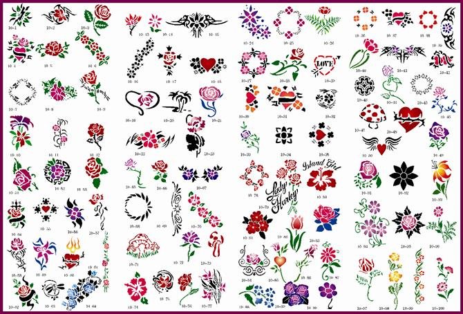 Wholesale FREE SHIPPING100 Reusable temporary tattoo stencils booksNew 