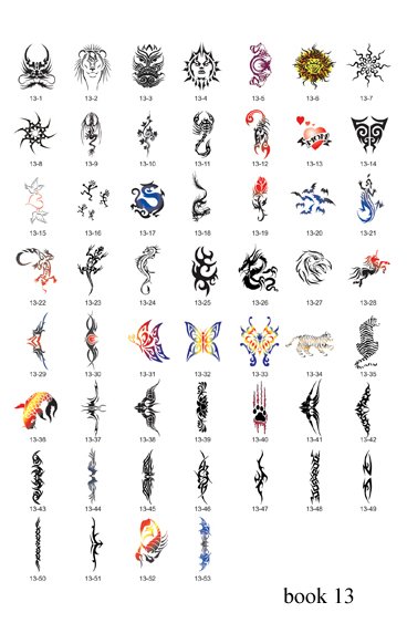 Wholesale FREE SHIPPING53 Reusable temporary tattoo stencils booksNew 