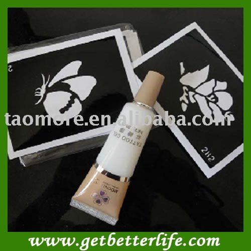 50 tattoo Stencils for Body Painting temporary Tattoo and 2 bottles 