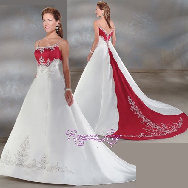 red and ivory wedding dresses