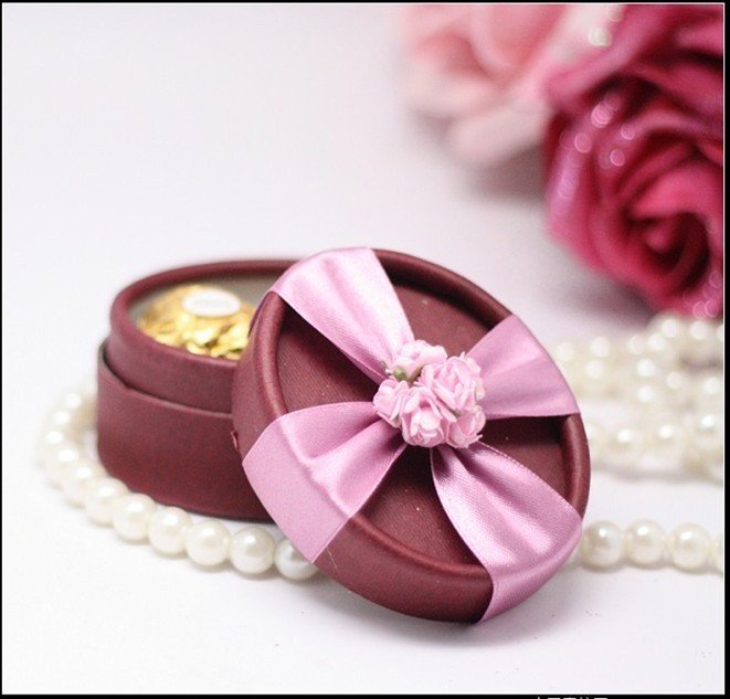 wedding favors pink ellipse candy box gift box wedding giftTYJT330