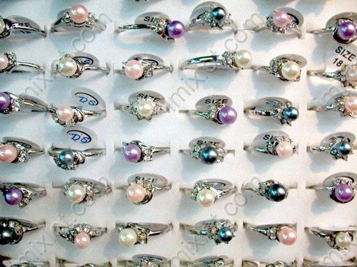 silver rings for girls. Free shipping Wholesale Lots 50pcs imitation pearl cz silver plated ring jewelry rings fashion jewelry ring jewelry fashion. US$ 23.32 - US$ 26.32/lot