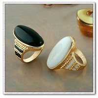De cobre con anillo de jade de 18 quilates chapado en oro, un anillo de piedras preciosas, joyas de moda dedo anular, Gastos de envío gratis (China (continental))