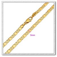 Moda collar de cadena, de cobre con collar de oro 18k, collar de bisutería, Gastos de envío gratis (China (continental))