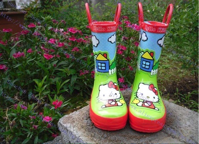 Wholesale 20pairs Hello Kitty Girls' Rain Boots Children baby rain shoes 
