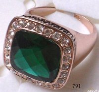 Free Shipping  Generous Emerald & Topaz 18kgp Yellow Gold Ring  Can mix and match. Easy Buy(China (Mainland))