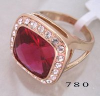 Free Shipping; Can mix build; Super Garnet & Topaz 18kgp rose gold  ring. Can mix and match. Easy Buy(China (Mainland))