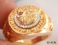 Free Shipping; Men Jewelry;  18K Yellow Gold GP ;Lion's Head Ring.(China (Mainland))
