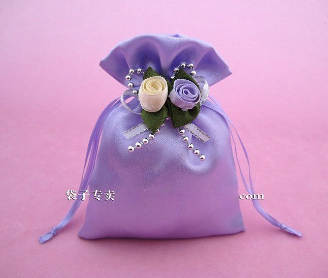 Satin gift bag candy bag 9 12cm purple wedding gift box wedding favors 