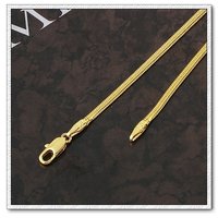 Snake cadena de collar, de cobre con collar de oro 18k, collar de bisutería, Gastos de envío gratis (China (continental))