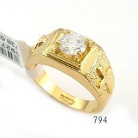 Free Shipping Exquisite  White Topaz cross 18k GP Yellow Gold Men's Ring. Can Mix(China (Mainland))