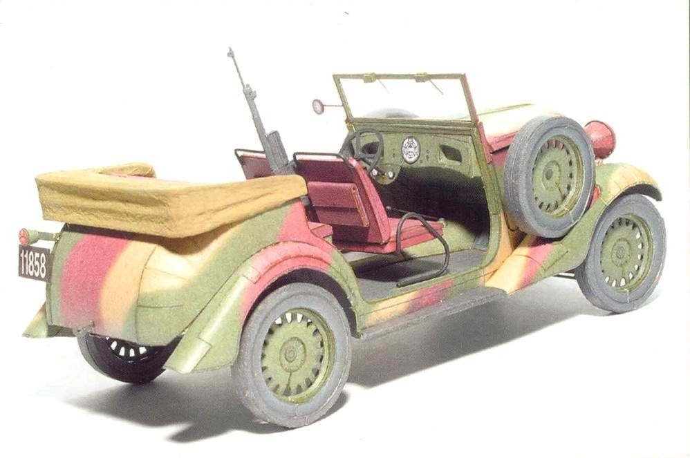  Alice papermodel Fiat508 Lazik jeep model car model