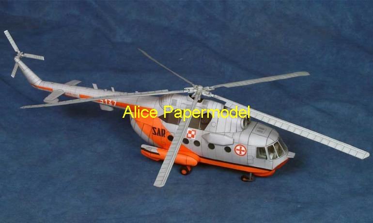 [Alice papermodel] Russian heavy helicopter model Mi-14 Mi14 gunship model