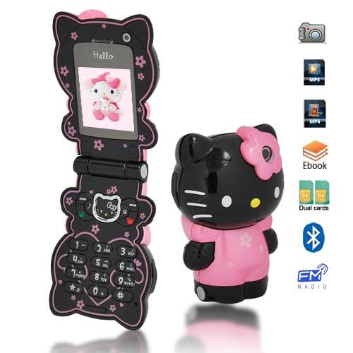 Wholesale C168 Hello Kitty dual sim Quad Band slide Cell Phone with 