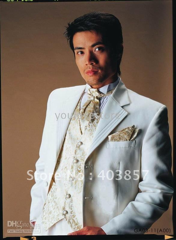 white wedding suits for groom