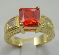 NEW JEWELRY GORGEOUS RUBY IN 14KT YELLOW GOLD RING(China (Mainland))