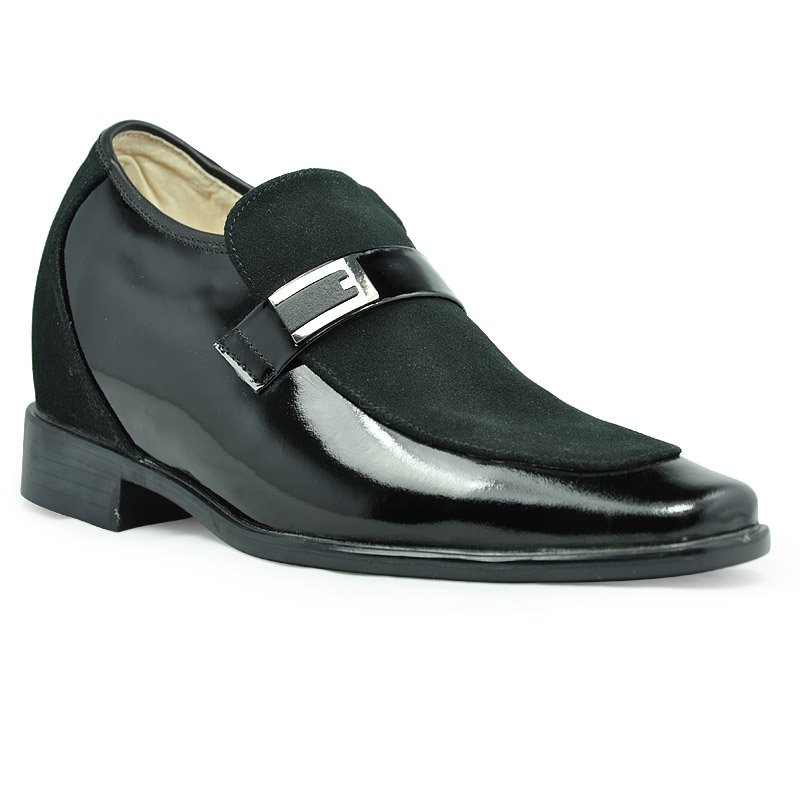 Men leather Black  9190 dress shoes for  short for shoes  slippers    people short elevator Suede