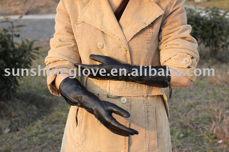 leather gloves driving. ladies long leather gloves
