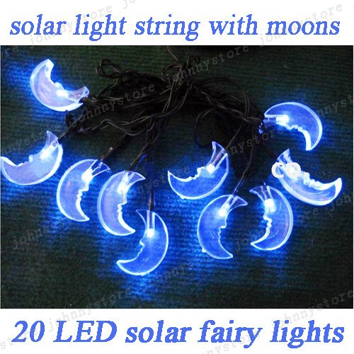 solar powered lights outdoor. 20 leds blue Moon solar