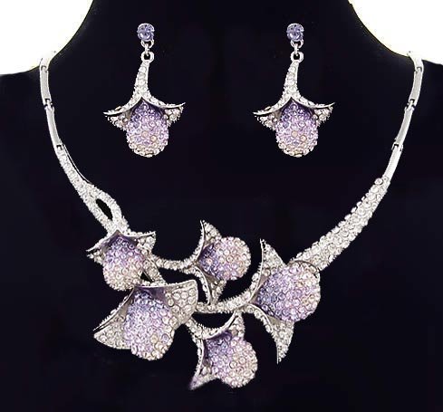 Discount Bridal Jewelry Sets on Bridal Jewelry Set Flower Crystal Necklace Evening Dress Bridemaid