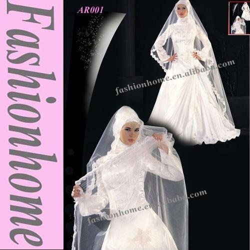 Free Shipping Wedding Dress Arabic Wedding Dress Muslim Islamic Bridal Dress
