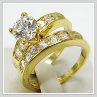 Free shipping & Gemstone Jewelry 18K Yellow Gold Wedding Band Gp White Zircon Ring Size8(China (Mainland))