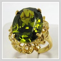 Free shipping & Gemstone Jewelry 18K Yellow Gold Wedding Band Gp Peridot Zircon Ring Size8(China (Mainland))