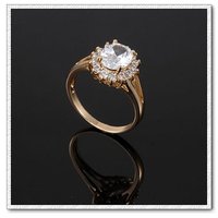 cz anillo de cobre con anillo de oro de 18 quilates chapado, el anillo 18KGP, un anillo de piedras preciosas, Gastos de envío gratis (China (continental))