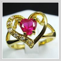 Free shipping & Gemstone Jewelry 18K Yellow Gold Wedding Band Gp Rose Zircon Ring Size8(China (Mainland))