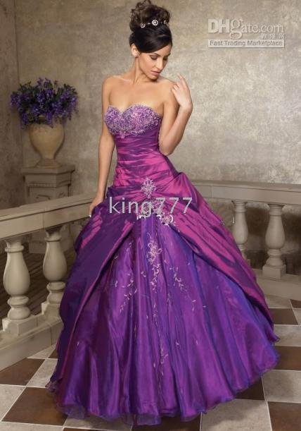 strapless purple wedding dresses