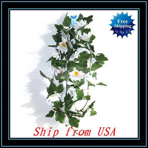 Free Shipping 5pcs lot Silk Daisy Garland Wedding Decor Flowers White Ship