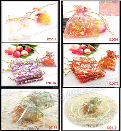 Clear Wedding Favor Bags on 250x Mixed Rose Organza Pouch Gift Wedding Bags 120153