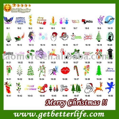 Christmas tattoo Stencil book For Christmas Template 16 free shipping