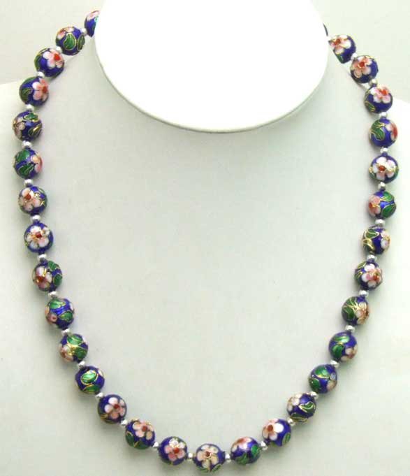silver beads necklace. Beads necklace-nec5381