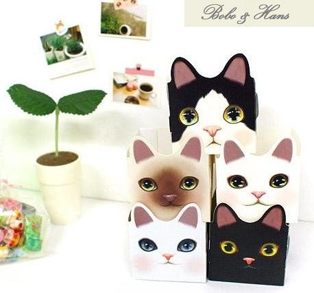cartoon letter boxes. cartoon cats DIY PAPER PEN