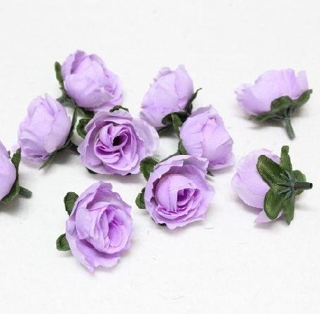 light purple silk flower with green leaves simulation artificial flower 