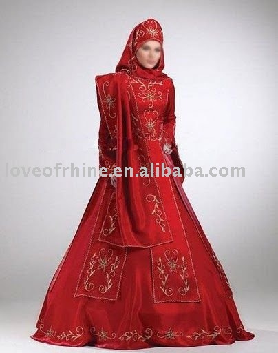 Wholesale lichyj622 2010 new style red islamic wedding dressesmuslim 