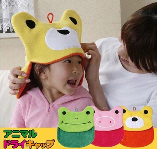 Wholesale Free Shipping Cute Children's Cartoon Hair Drying Hat,cup,Fast 